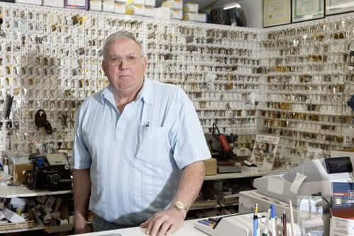 Portrait of locksmith in store Portrait of locksmith in store